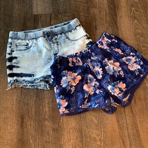 Bundle!! 2 pair Girls size 12 shorts Justice and SO